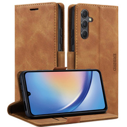 Case for Samsung Galaxy A35 5G, ERBORD Vintage, wallet with flap, brown
