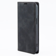 Case for iPhone 15, ERBORD Vintage, wallet with flap, black
