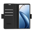 Case for Realme 12 Pro 5G / 12 Pro+ 5G, ERBORD Glossy Litchi, wallet with flap, black