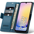Etui do Samsung Galaxy A25 5G, ERBORD Glossy Litchi, portfel z klapką, niebieskie