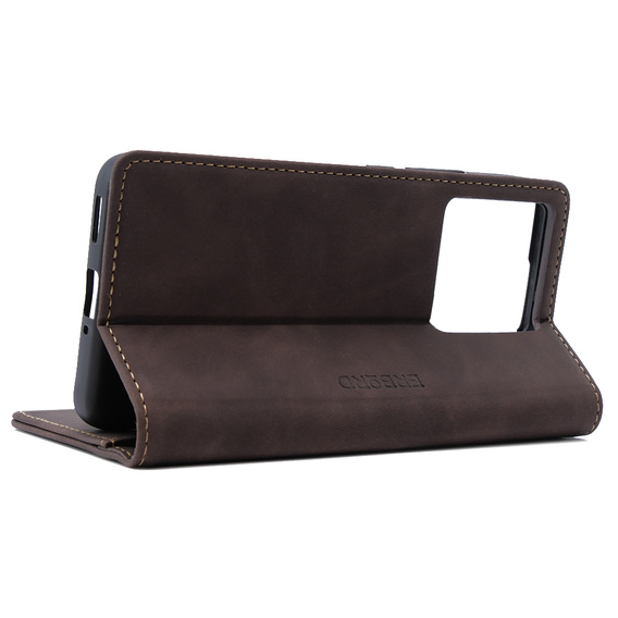 Case for Xiaomi 13T / 13T Pro, ERBORD Vintage, wallet with flap, coffee