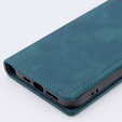 Case for iPhone 15 Pro Max, ERBORD Vintage, wallet with flap, blue