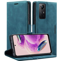 Case for Xiaomi Redmi Note 12S, ERBORD Vintage, wallet with flap, blue