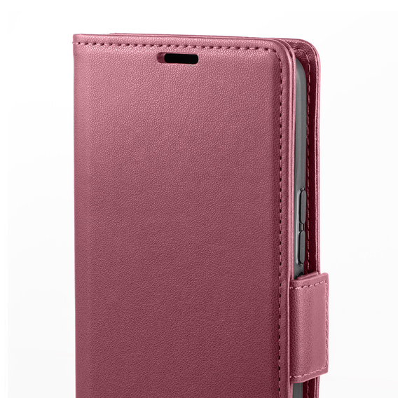 Case for Oppo A18 4G / A38 4G, ERBORD Glossy Litchi, wallet with flap, red