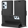 Case for Oppo Reno 14 F / 14 FS, ERBORD Glossy Litchi, wallet with flap, black