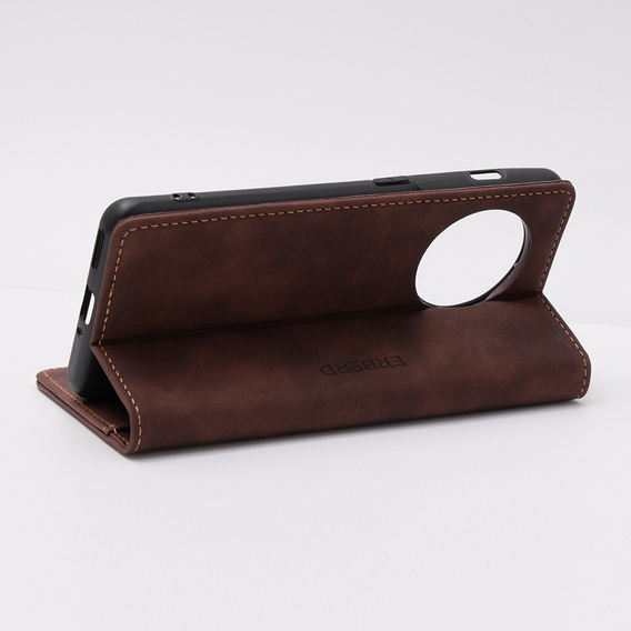 Case for OnePlus 11 5G, ERBORD Vintage, wallet with flap, dark brown