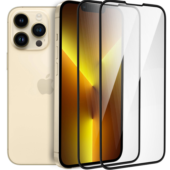 2x Tempered Glass for iPhone 13/13 Pro, ERBORD 3D full display
