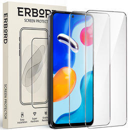 2x Tempered Glass for Xiaomi Redmi Note 11 Pro, ERBORD 9H Hard Glass for phone screen