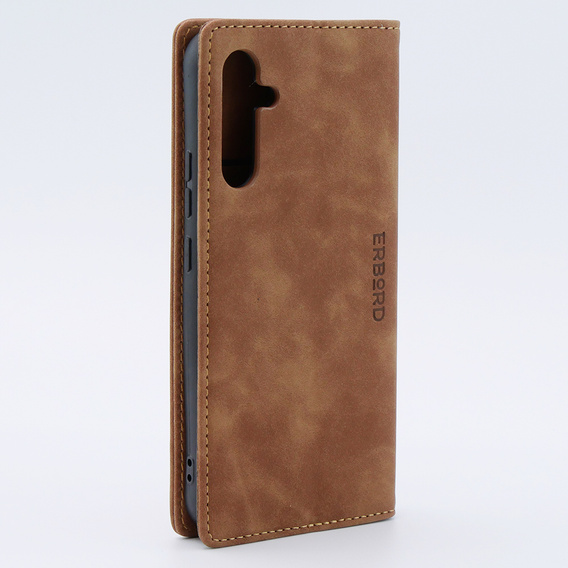 Etui do Samsung Galaxy A34 5G, ERBORD Vintage portfel z klapką, brązowe