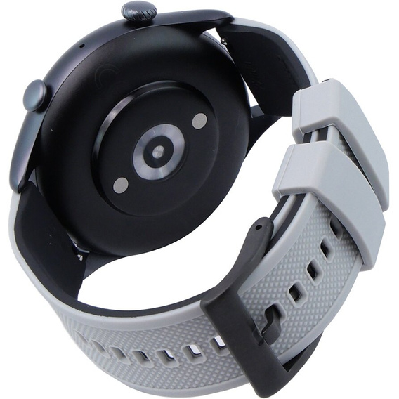 Pasek Silikonowy ERBORD Uniwersalny 22mm, Dual Color, szary / czarny / czarna klamra