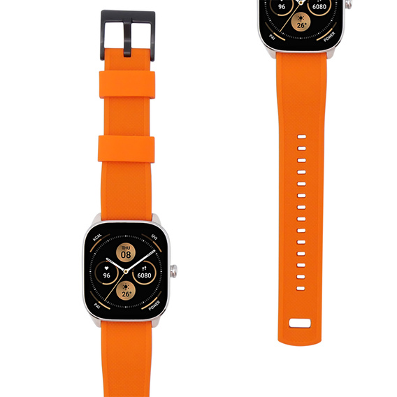 Pasek Silikonowy ERBORD Uniwersalny 20mm, Dual Color, pomarańczowy / czarny / czarna