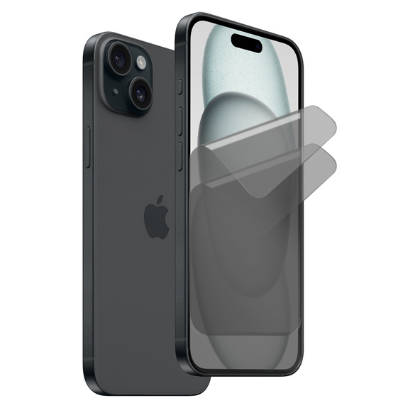 2x Privatizing Film for iPhone 15, ERBORD Anti-Spy Hydrogel Film