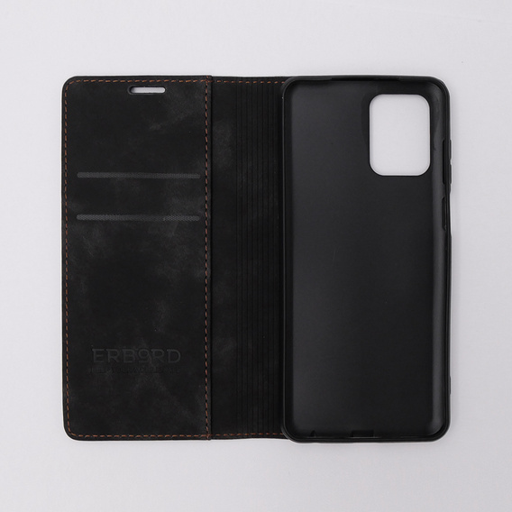 Case for Motorola Moto G73, ERBORD Vintage, wallet with flap, black