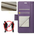 Case for Samsung Galaxy A36, ERBORD Glossy Litchi, wallet with flap, purple