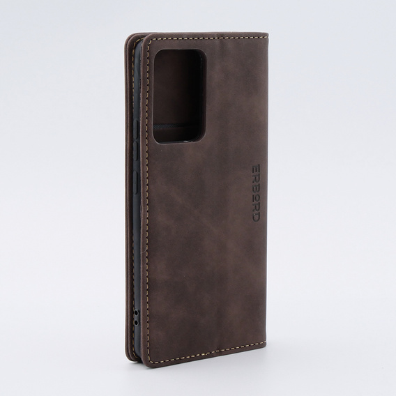 Case for Xiaomi 13 lite, ERBORD Vintage, wallet with flap, coffee