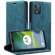 Case for Motorola Moto E13 4G, ERBORD Vintage, wallet with flap, blue
