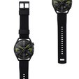 ERBORD Universal Silicone Strap 22mm, Dual Color, black / black buckle