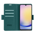 Case for Samsung Galaxy A15 4G / 5G, ERBORD Glossy Litchi, flip wallet + 9H Tempered Glass