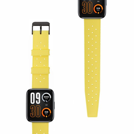 Pasek Silikonowy ERBORD Uniwersalny 22mm, Tropic, Żółty / czarna klamra