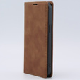 Case for iPhone 15 Pro, ERBORD Vintage, wallet with flap, brown