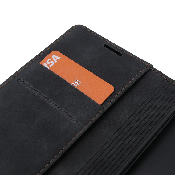 Case for Motorola Edge 40 Neo, ERBORD Vintage, wallet with flap, black