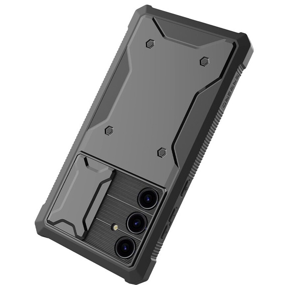 Case for Samsung Galaxy A55, ERBORD Rugged Case, black (Two frames)