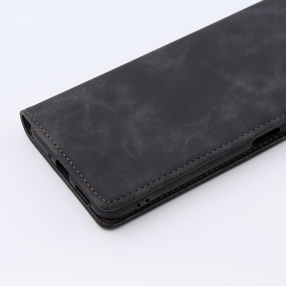 Case for Xiaomi Redmi Note 12 5G / Poco X5 5G, ERBORD Vintage, wallet with flap, black