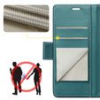 Case for Iphone 16E, ERBORD Glossy Litchi, wallet with flap, green