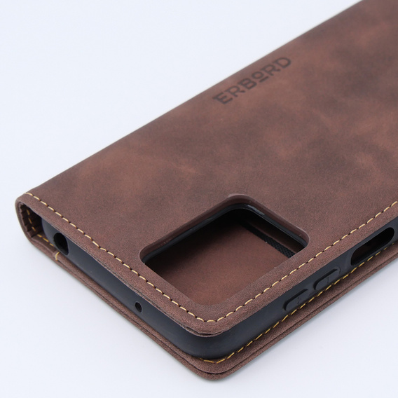Etui do Motorola Moto G13/ G23 4G, ERBORD Vintage portfel z klapką, kawowe