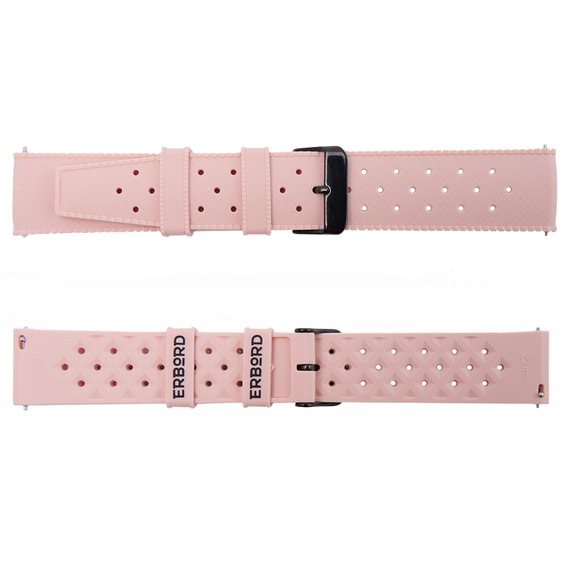 Pasek Silikonowy ERBORD Uniwersalny 22mm, Tropic, różowy / czarna klamra