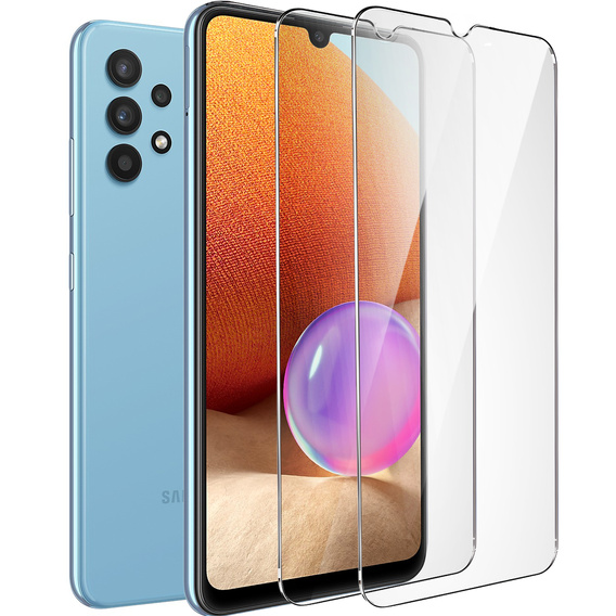 2x Szkło Hartowane do Samsung Galaxy A32 4G, ERBORD 9H Hard Glass, szybka