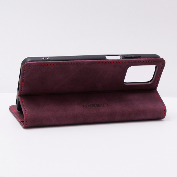 Etui do Motorola Moto G73, ERBORD Vintage portfel z klapką, czerwone
