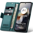 Etui do Motorola Moto G56 5G, ERBORD Glossy Litchi, portfel z klapką, zielone