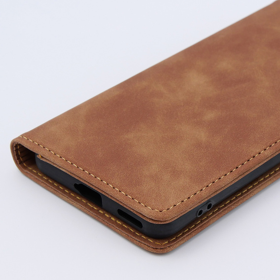 Etui do Xiaomi 13 lite, ERBORD Vintage portfel z klapką, brązowe