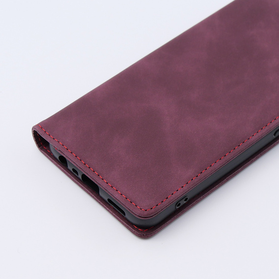 Etui do Oppo A78 4G, ERBORD Vintage portfel z klapką, czerwone