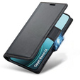 Case for Oppo Reno 14, ERBORD Glossy Litchi, wallet with flap, black