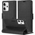 Case for Oppo Reno 14, ERBORD Glossy Litchi, wallet with flap, black