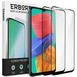 2x Szkło Hartowane do Samsung Galaxy M33/M12/A32/A12 5G, ERBORD 3D pełne, szybka na cały ekran
