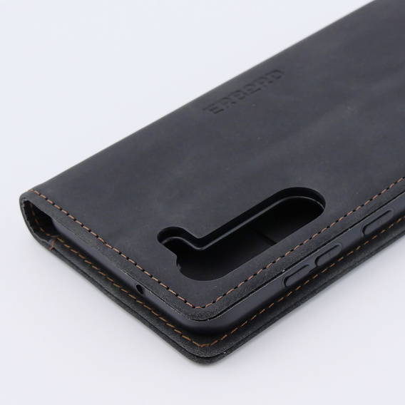 Case for Samsung Galaxy S23, ERBORD Vintage, wallet with flap, black