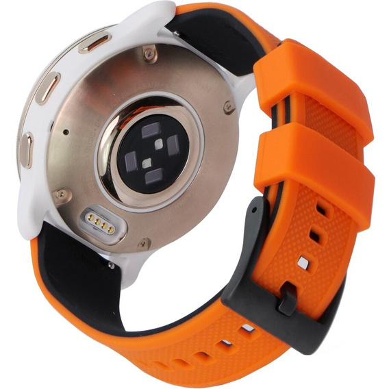 Pasek Silikonowy ERBORD Uniwersalny 20mm, Dual Color, pomarańczowy / czarny / czarna