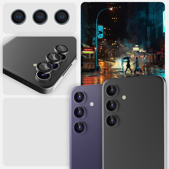 2x Szkło na aparat ERBORD OPTIK Pro do Samsung Galaxy A55, czarne