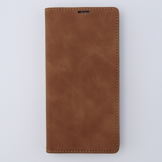 Case for iPhone 15 Pro Max, ERBORD Vintage, wallet with flap, brown
