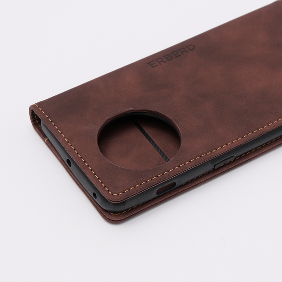 Case for OnePlus 11 5G, ERBORD Vintage, wallet with flap, dark brown