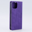 Etui do iPhone 15, ERBORD Vintage portfel z klapką, fioletowe