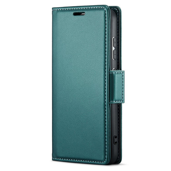 Case for Oppo A18 4G / A38 4G, ERBORD Glossy Litchi, wallet with flap, green