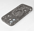 Case for iPhone 16, ERBORD Glitter MagSafe, black + Screen Glass