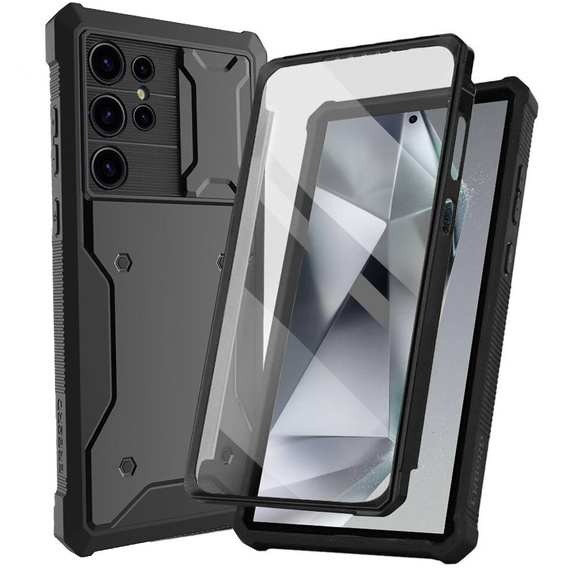 Case for Samsung Galaxy S24 Ultra, ERBORD Rugged MagSafe Case , black (two frames)