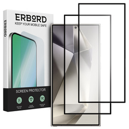 2x Tempered Glass for Samsung Galaxy S24 Ultra, ERBORD 3D full display