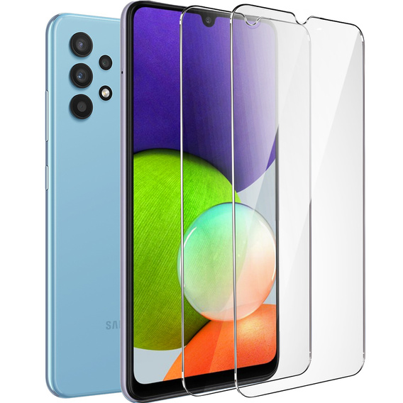 2x Tempered Glass for Samsung Galaxy A22 4G/M22, ERBORD 9H Hard Glass for phone screen