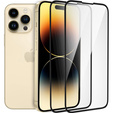 2x Szkło Hartowane do iPhone 14 Pro Max, ERBORD 3D pełne, szybka na cały ekran